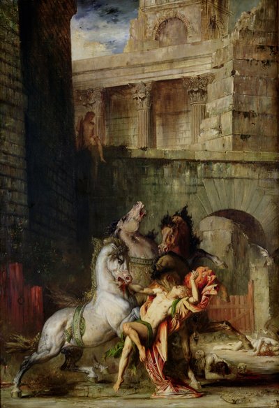 Diomedes bliver spist af sine heste, 1865 af Gustave Moreau