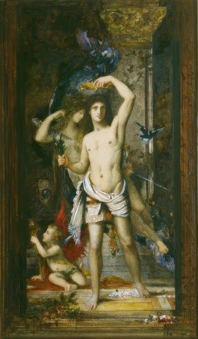 Den unge mand og døden af Gustave Moreau