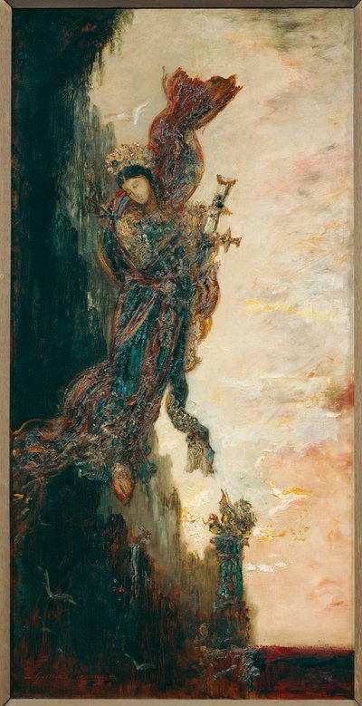 Sappho, falder (maleri på lærred) af Gustave Moreau