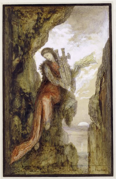 Sappho på klippen af Gustave Moreau
