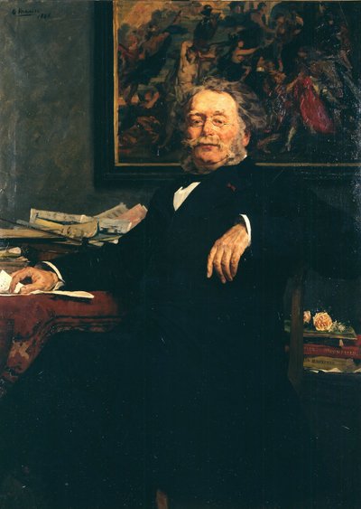 Portræt af komponisten Karel Charles Miry 1823-1889, 1885. af Gustave Vanaise