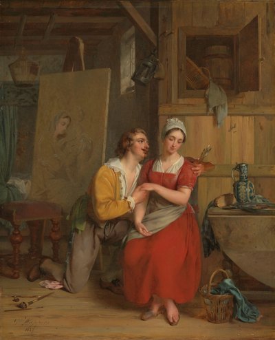 Anthony van Dyck bejler til sin model af Gustave Wappers