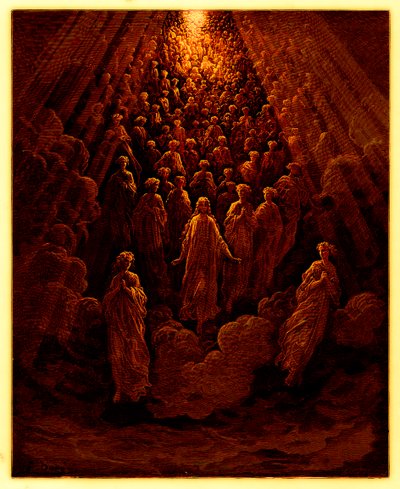 The Angels in the Planet Mercury, illustration fra The Dore Gallery, udgivet ca. 1890 (digitalt forbedret billede) af Gustave after Dore