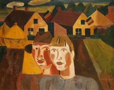 Et par i en landsby; Le Couple au Village af Gustave de Smet
