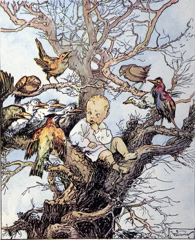Illustration til "La storia di Peter Pan"", fabel af James Matthew Barrie (JM eller J. M. Barrie) af Gustavo Gustavino Rosso