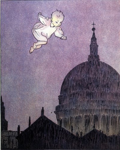 Illustration til "La storia di Peter Pan"", fabel af James Matthew Barrie (JM eller J. M. Barrie) af Gustavo Gustavino Rosso