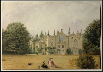 Udsigt over Strawberry Hill, Middlesex fra haverne (wc) af Gustavus Ellinthorpe Sintzenich