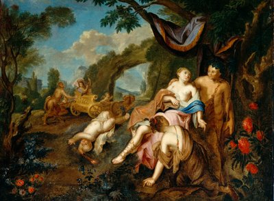 Bacchus og Ariadne, ca. 1725 af Gustavus Hesselius