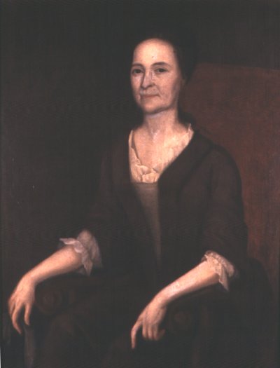 Fru Gustavus Hesselius (Lydia Getchel Hesselius), ca. 1740 (olie på lærred) af Gustavus Hesselius