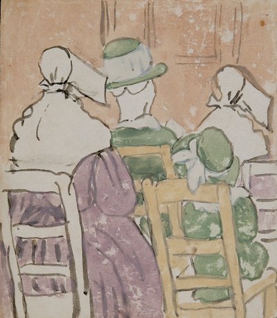 Figurer i kirke (akvarel på papir) af Gwen John