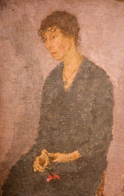 Kvinde holder en blomst, 1908-1922. af Gwendolen Mary John