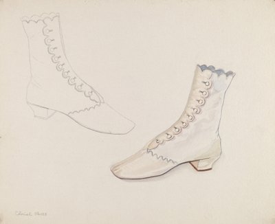 Quaker bryllupssko, ca. 1936. af Gwyneth King