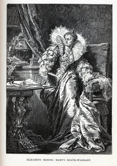 Elizabeth underskriver Marys dødsdom, 1882 af Gyula Benczúr