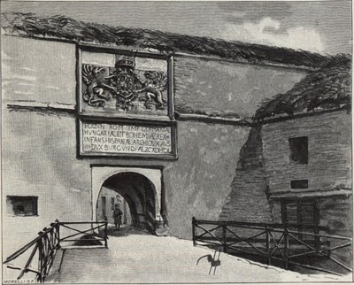 Porten til den gamle fæstning i Komárno, 1890