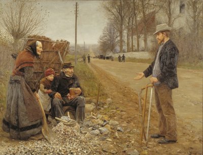 Mennesker ved en vej af H.A. Brendekilde