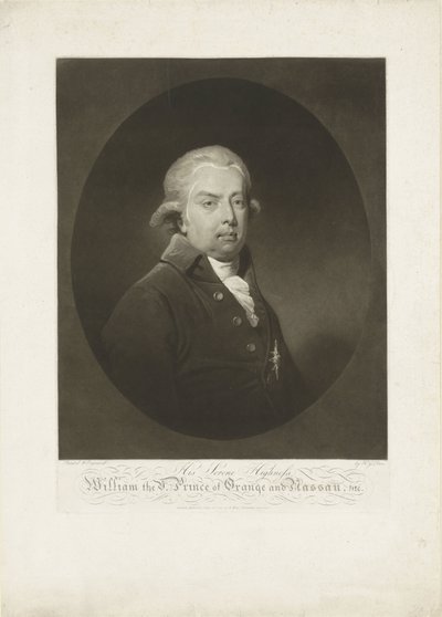 Portræt af William V, Prins af Orange-Nassau af H.G. Does
