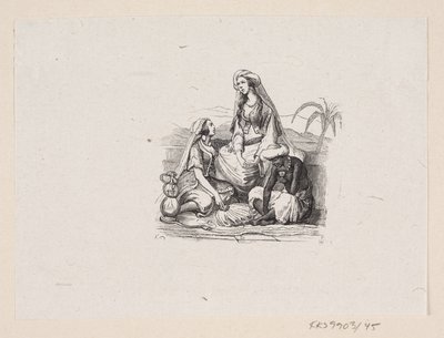 Illustration til "Den flyvende Kuffert" i H.C. Andersen, "Eventyr og Historier", Bind 1 af H.P. Hansen