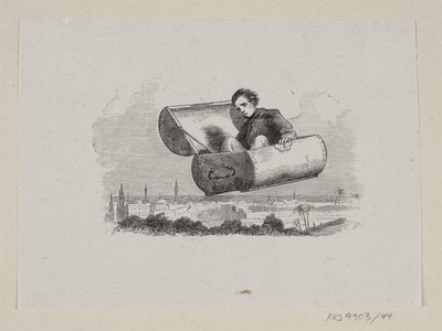 Illustration til "Den flyvende Kuffert" i H.C. Andersen, "Eventyr og Historier", Bind 1 af H.P. Hansen