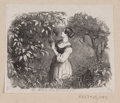 Illustration til "Et Blad fra Himlen" i H.C. Andersen, "Eventyr og Historier", Bind 2 af H.P. Hansen
