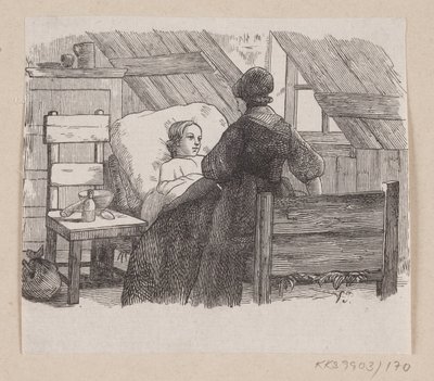 Illustration til "Fem fra en Ærtebælg" i H.C. Andersen, "Eventyr og Historier", Bind 2 af H.P. Hansen