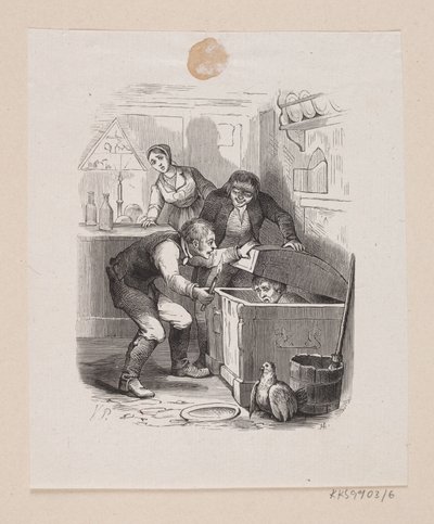 Illustration til "Lille Claus og store Claus" i H.C. Andersen, "Eventyr og Historier", Bind 1 af H.P. Hansen