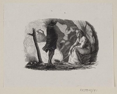 Illustration til "Paradisets Have" i H.C. Andersen, "Eventyr og Historier", Bind 1 af H.P. Hansen