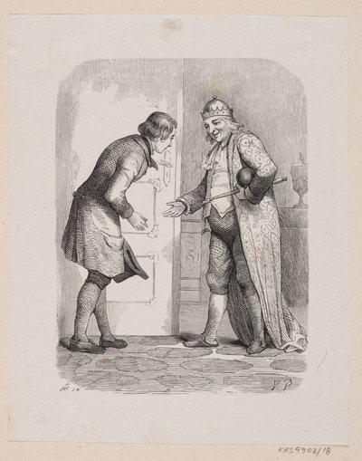 Illustration til "Reisekammeraten" i H.C. Andersen, "Eventyr og Historier", Bind 1 af H.P. Hansen