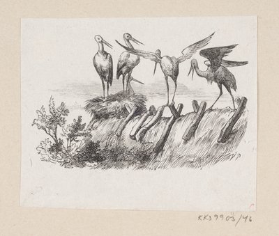 Illustration til "Storkene" i H.C. Andersen, "Eventyr og Historier", Bind 1 af H.P. Hansen