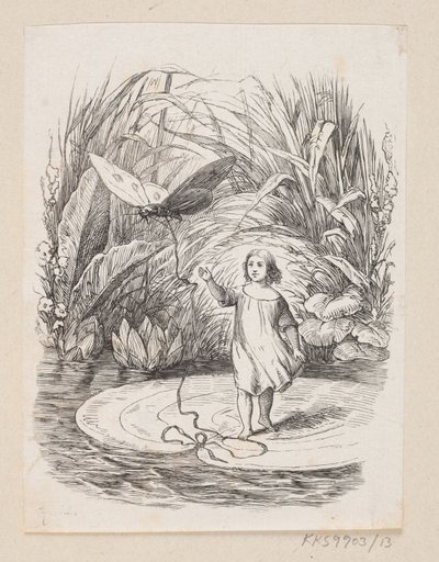Illustration til "Tommelise" i H.C. Andersen, "Eventyr og Historier", Bind 1 af H.P. Hansen