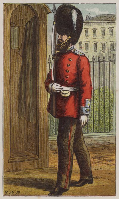 Grenadier (farve litho) af H.W. (after) Petherick