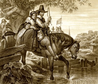 Charles II i forklædning hjalp med sin flugt af Jane Lane, 1651, 1800-tallet. af H. Bourne