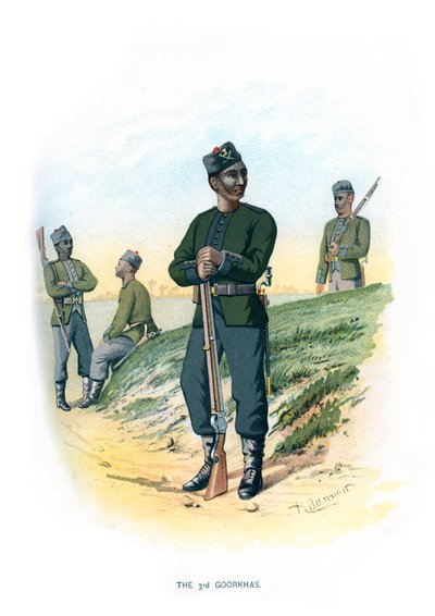 Den 3. Gorkhas, c1890. af H. Bunnett