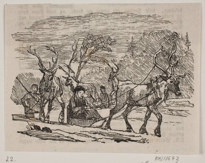 Slædekørsel med rensdyr af H. C. Henneberg