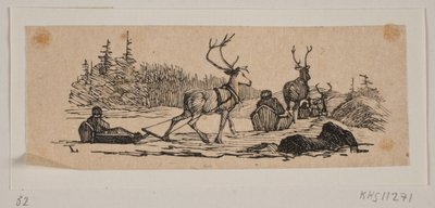 Slædekørsel med rensdyr af H. C. Henneberg