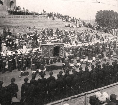 En statspalanquin i en kongelig procession, Delhi, Indien, 1912. af H. D. Girdwood