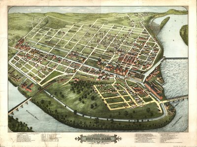 Fugleperspektiv af Holyoke, Mass.: 1877 af H. H. Bailey