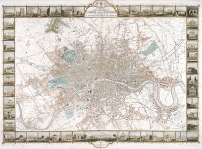 Kort over London, 1851 af H Lacey