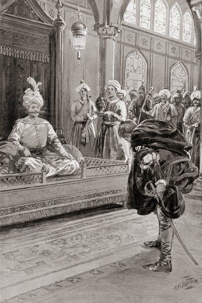 Sir Anthony Shirley besøger Shah Abbas den Stores hof, Persien i 1599, fra Hutchinson