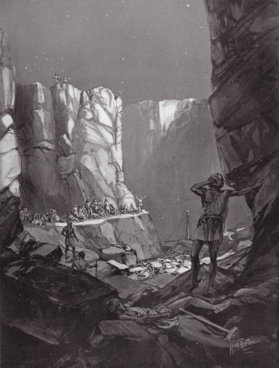 De athenske katastrofer på Sicilien, f.Kr. 413 (litografi) af H. M. (after) Burton