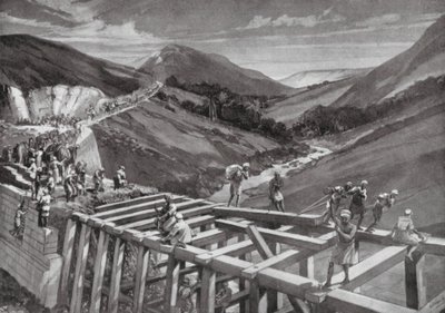 Dæmningen i Marib (litografi) af H. M. (after) Burton