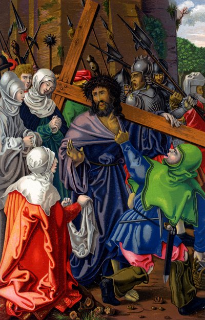 The Carrying of the Cross, 1400-tallet 1849. af H. Moulin