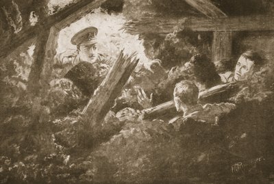 Sekondløjtnant C.F.H. Calvert graver og redder to mænd fra et minegalleri, der var faldet ind af H. Ripperger