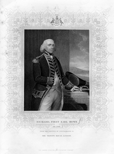 Richard Howe 1726-1799, 1. Earl Howe, engelsk admiral, 1800-tallet. af H. Robinson