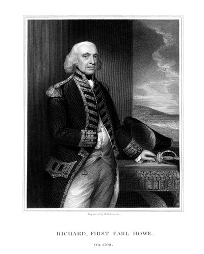 Richard Howe, 1st Earl Howe, britisk admiral, 1832. af H. Robinson