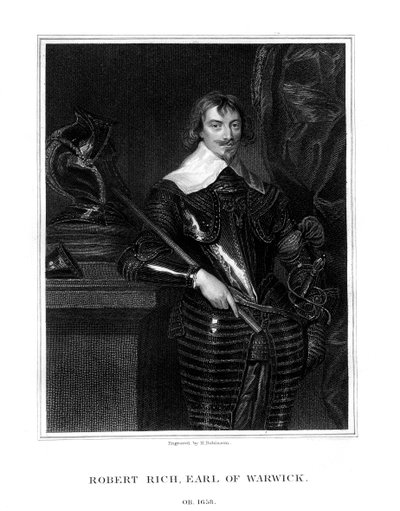 Robert Rich, 2. jarl af Warwick, engelsk kolonialadministrator, 1827 af H. Robinson