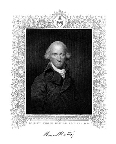 Warren Hastings, engelsk administrator i Indien, 1800-tallet. af H. Robinson