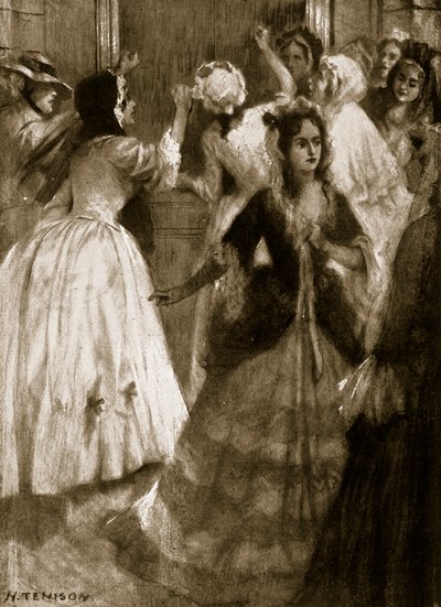 Damer, der råber om optagelse i House of Lords, 1758, illustration fra Hutchinsons Story of the British Nation, ca. 1923 af H. Tenison