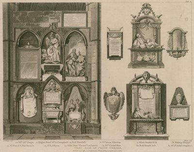 Vestsiden af Poets Corner, Westminster Abbey, London af H. Villiers