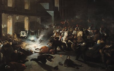 Attentatforsøget på kejser Napoleon III (1808-73) af Felice Orsini (1819-59) den 14. januar 1858, 1862 af H. Vittori Romano