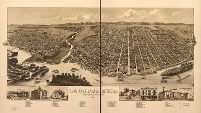 La Crosse, Wis., amtssæde for La Crosse County 1887 af H. Wellge